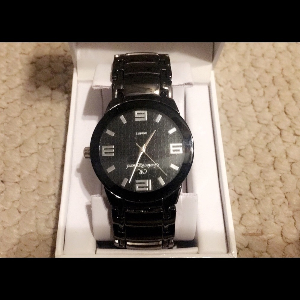 Black metal watch